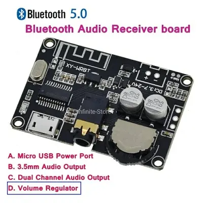 Picture of XY-WRBT Bluetooth 5.0 Bluetooth Audio Receiver Board MP3 lossless decoder board Wireless Stereo Music Module Replace XH-M139 TDA2030 Black