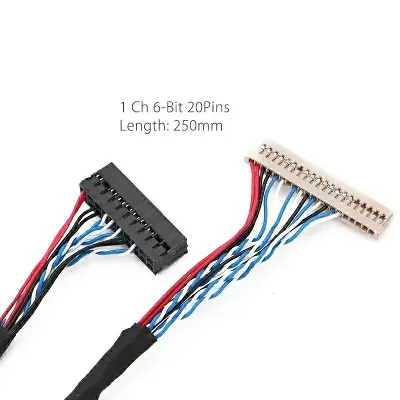Picture of LVDS Cable 1ch 6bit 20 pin Left Power DF14-20P-S6 1.25mm samsung  1366x768 