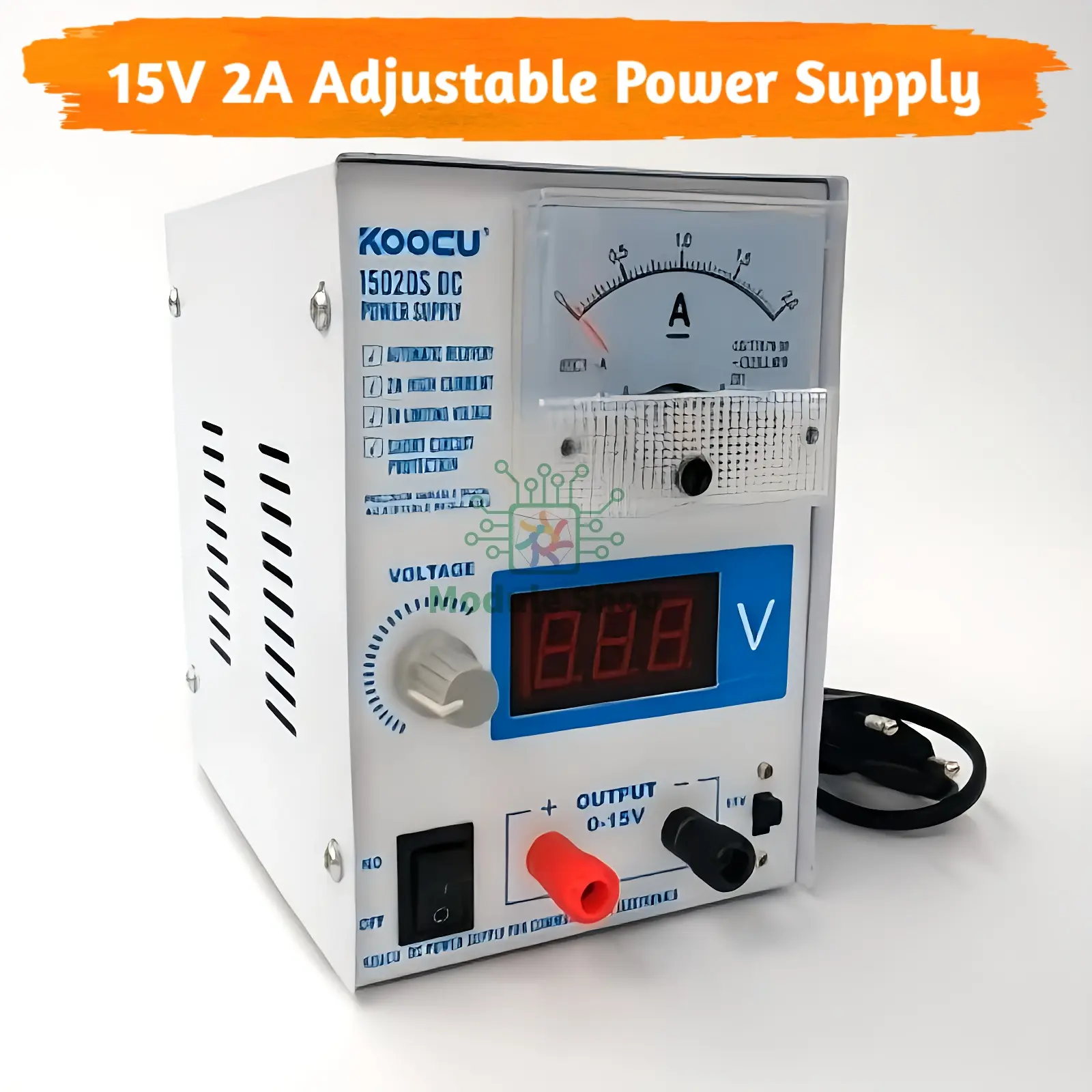 Picture of 1502S Digital Variable DC Regulated Power Supply Volt Current Display 3V-15V 2A For Rework Station Repair DIY TV Mobile Phone PC Mother Board Telecommunication Equipment Similar Koocu Kada Baku 
