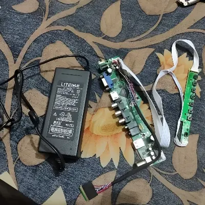Picture of Laptop Display Driver Combo Driver Board + 40pin 0.5mm  LVDS Cable + 12V 5A Adapter HDMI VGA USB AV Input for 1366x768 