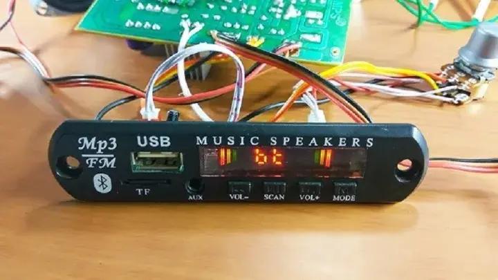 Picture of Bluetooth FM MP3 Player Receiver Board Dimmer LED Display Car Audio Decoder Module 5 Volt Supply Support TF USB XU Recorder Connect to Main Amplifier Such as XH-M139 XH-232 TDA2030 for Loud Sound Black