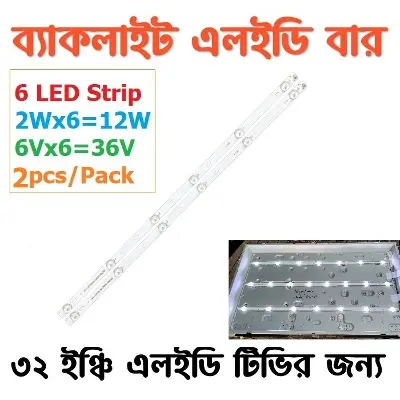 Picture of LED Backlight Array Bars For 32" inch LED TV Backlight Strip Matrix Kit Lamp Lens using T.V56 DS-V59 