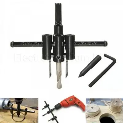 Picture of Adjustable Metal Wood Circle Hole Saw Drill Bit Cutter Kit Diy Tool 30Mm-120Mm - Tools 