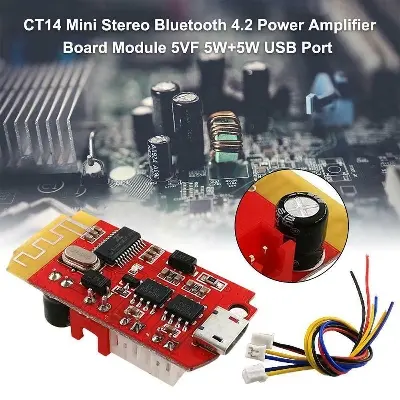 Picture of Bluetooth 4.1 Multifunctional Decoder Board + 2x3W Stereo Amplifier Support FM Mp3 WAV Microphone Mic USB SD Card Power from 5V Micro USB + 3.7V Lithium Battery to 5V Boost 