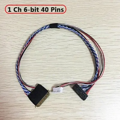Picture of LVDS Cable 1ch 6bit I-PEX 20455-040E 40 Pins Pitch 0.5mm for 10.1 - 15.6 inchs 1366x768 Resolutions LED Backlight Panel 3.3V support  T.V56.03 CV56XL-L DS-V59 S368L1.5 Android TV Board 