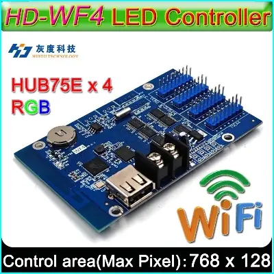 Picture of Huidu HD-WF4 Asynchronous USB + wifi Full Color Led Control Card With hub75 Port For P3 P3 P5 P6 P10 RGB LED Panel Repalce HD-U60-75 HD-W60-75 HD-U6A HD-WF4