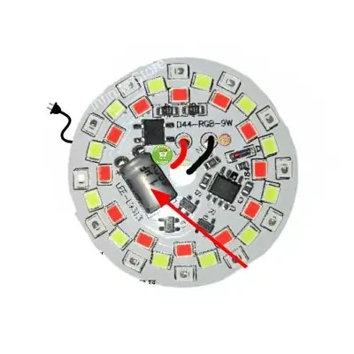 Picture of RGB 7 Color LED Lamp Plate Automatic Color Changing Connect Smart IC Lamp 