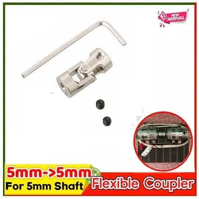 Picture of Universal Metal Cardan Joint Gimbal 5mm x 5mm Shaft couplings 775 Motor Connector with Screw for RC Car Crawler Boat Shaft kit BM88 