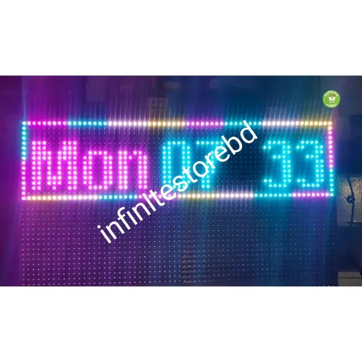 Picture of WiFi App Control Digital Signboard 24''x6'' PVC Frame 64x16 Pixel Scrolling Message Display 2xP10 RGB Board + Huidu HD-WF1 Control Card + Full Body PVC Frame Complete Setup Control & Program by LEDArt Android Mobile Apps From Google Play Store 