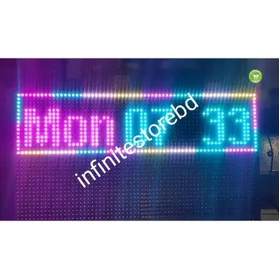Picture of WiFi App Control Digital Signboard 24''x6'' PVC Frame 64x16 Pixel Scrolling Message Display 2xP10 RGB Board + Huidu HD-WF1 Control Card + Full Body PVC Frame Complete Setup Control & Program by LEDArt Android Mobile Apps From Google Play Store 