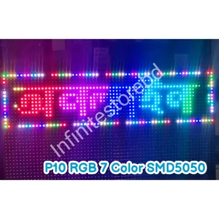 Picture of WiFi App Control Digital Signboard 24''x6'' PVC Frame 64x16 Pixel Scrolling Message Display 2xP10 RGB Board + Huidu HD-WF1 Control Card + Full Body PVC Frame Complete Setup Control & Program by LEDArt Android Mobile Apps From Google Play Store 