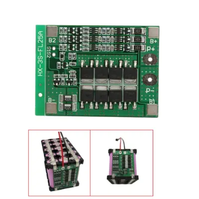 Picture of BMS 3S 25A 12.6V Li-ion 18650 Battery Management System PCM battery protection board with balance for li-ion lipo battery cell pack - Multi Plug 