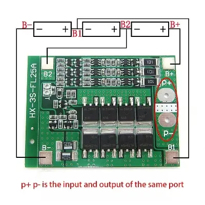 Picture of BMS 3S 25A 12.6V Li-ion 18650 Battery Management System PCM battery protection board with balance for li-ion lipo battery cell pack - Multi Plug 