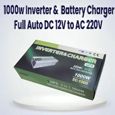 Picture of Solar Power 4 in 1 Home Inverter 12V 220V 1000W Power Inverter With Built In Battery Charger for Laptop CPU LED TV Home Electronics 
