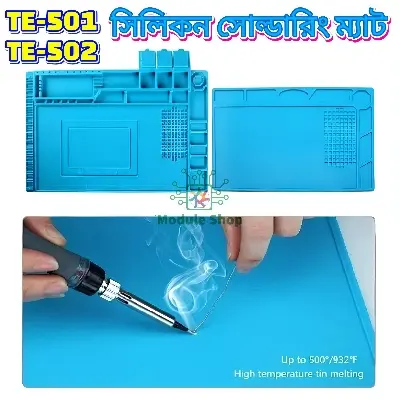 Picture of Silicone Solder Mat Magnetic Heat Insulation Mobile Repairing Mat with Tools Parts Organizer Electronics Repair Mat for Soldering Iron 858A 878D Heat_Gun Phone and Computer Repair Repair Tools Mate TE-502 TE-501 