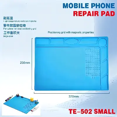 Picture of Silicone Solder Mat Magnetic Heat Insulation Mobile Repairing Mat with Tools Parts Organizer Electronics Repair Mat for Soldering Iron 858A 878D Heat_Gun Phone and Computer Repair Repair Tools Mate TE-502 TE-501 