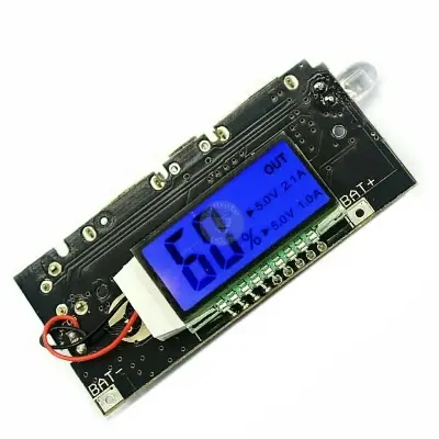 Picture of Digital Power Bank Circuit 5V 2A LCD Display 2 USB Output Micro USB Charging Port LED Torch use 8x18650 Li-ion Battery 