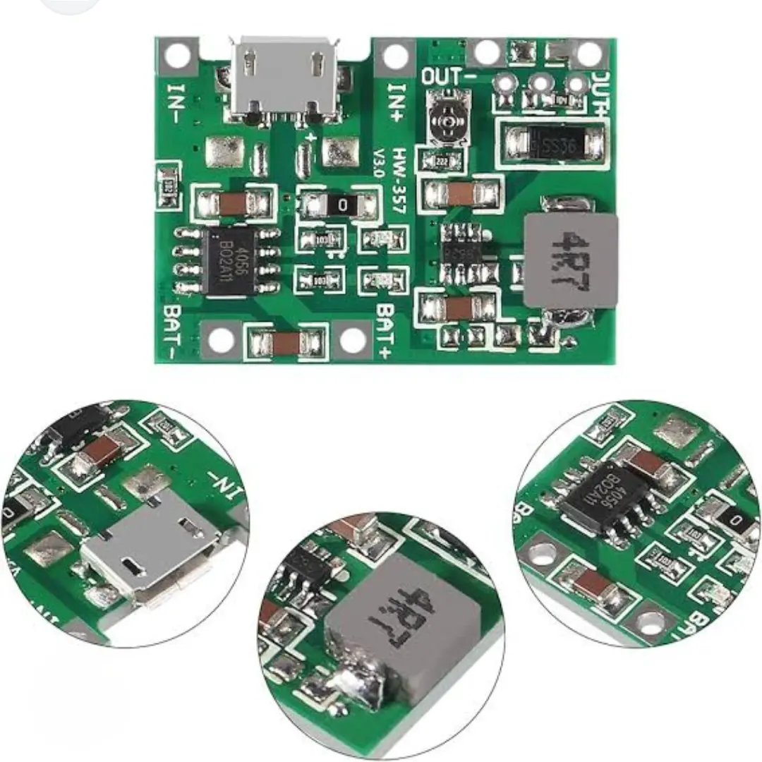 Picture of TC4056A USB Lithium Lipo 18650 Battery 3.7V-4.2V To 5V 9V 12V Step Up Module Use DIY WPS Mini UPS Replace XL6009 