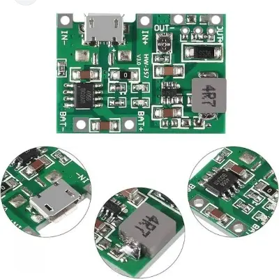 Picture of TC4056A USB Lithium Lipo 18650 Battery 3.7V-4.2V To 5V 9V 12V Step Up Module Use DIY WPS Mini UPS Replace XL6009 