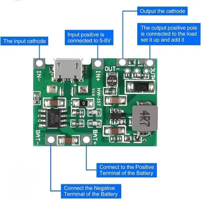 Picture of TC4056A USB Lithium Lipo 18650 Battery 3.7V-4.2V To 5V 9V 12V Step Up Module Use DIY WPS Mini UPS Replace XL6009 