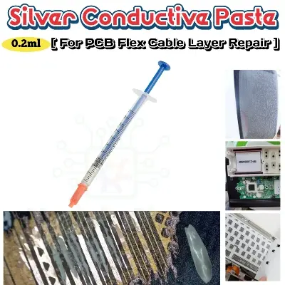 Picture of Silver Conductive Slurry Injector 0.2 ML Electrically Paste Adhesive circuit Maintenance tool PCB Repair Carbon Paste Jaston Conductive Silver Paint Similar Mechanic MCN-DJ002 JSD-856YQ 