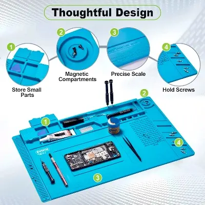 Picture of TE-501 Soldering Pad Heat-Resistant TE-502 Silicon Soldering Mat Working Pad Desk Platform Solder Rework Repair Tools 