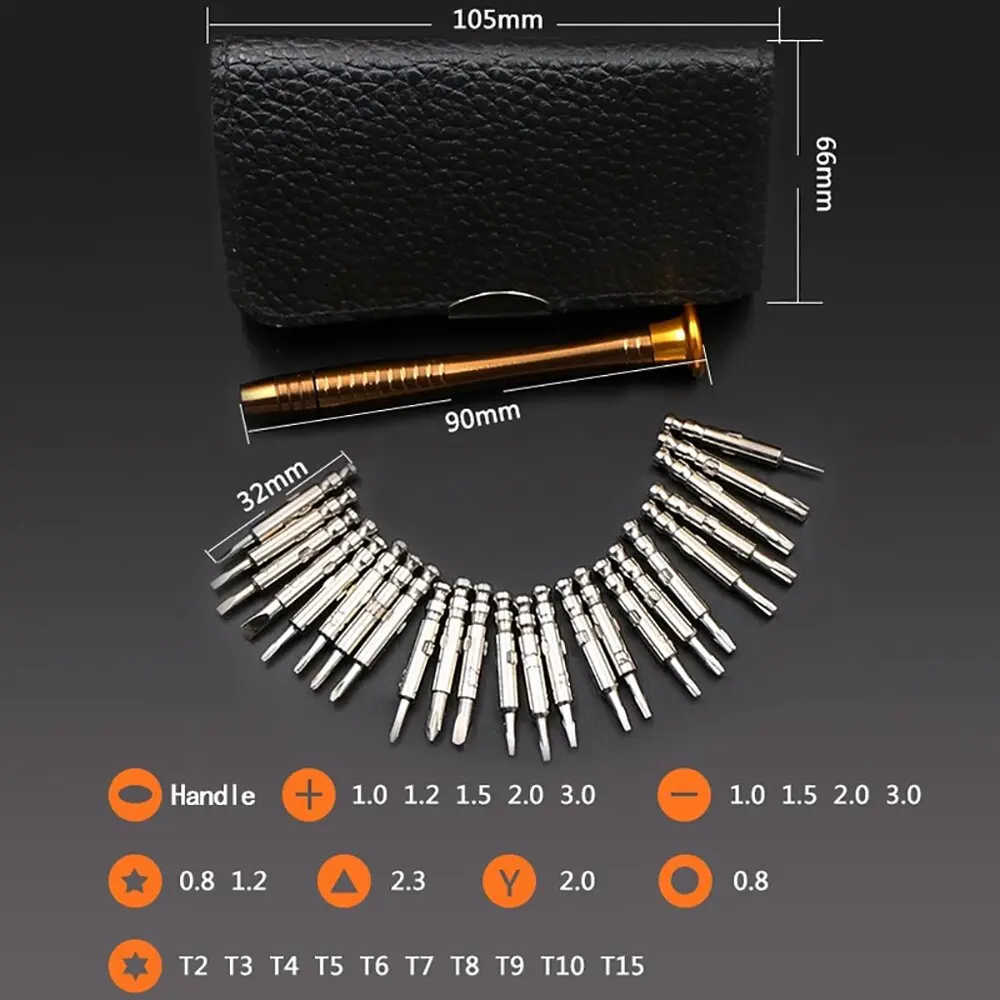 Picture of XW-6025 25 in1 Portabel Interchangeable Screwdriver Set for Telecommunication Mobile Phone Repair Tool Kit Wallet Type for iPhone iPad Laptop 
