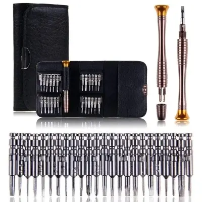 Picture of XW-6025 25 in1 Portabel Interchangeable Screwdriver Set for Telecommunication Mobile Phone Repair Tool Kit Wallet Type for iPhone iPad Laptop 