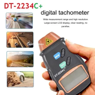 Picture of DT2234C+ LCD Non Contact Handheld Digital Laser Tachometer RPM Speedometer Speed Gauge Engine Tester Measuring Tool 