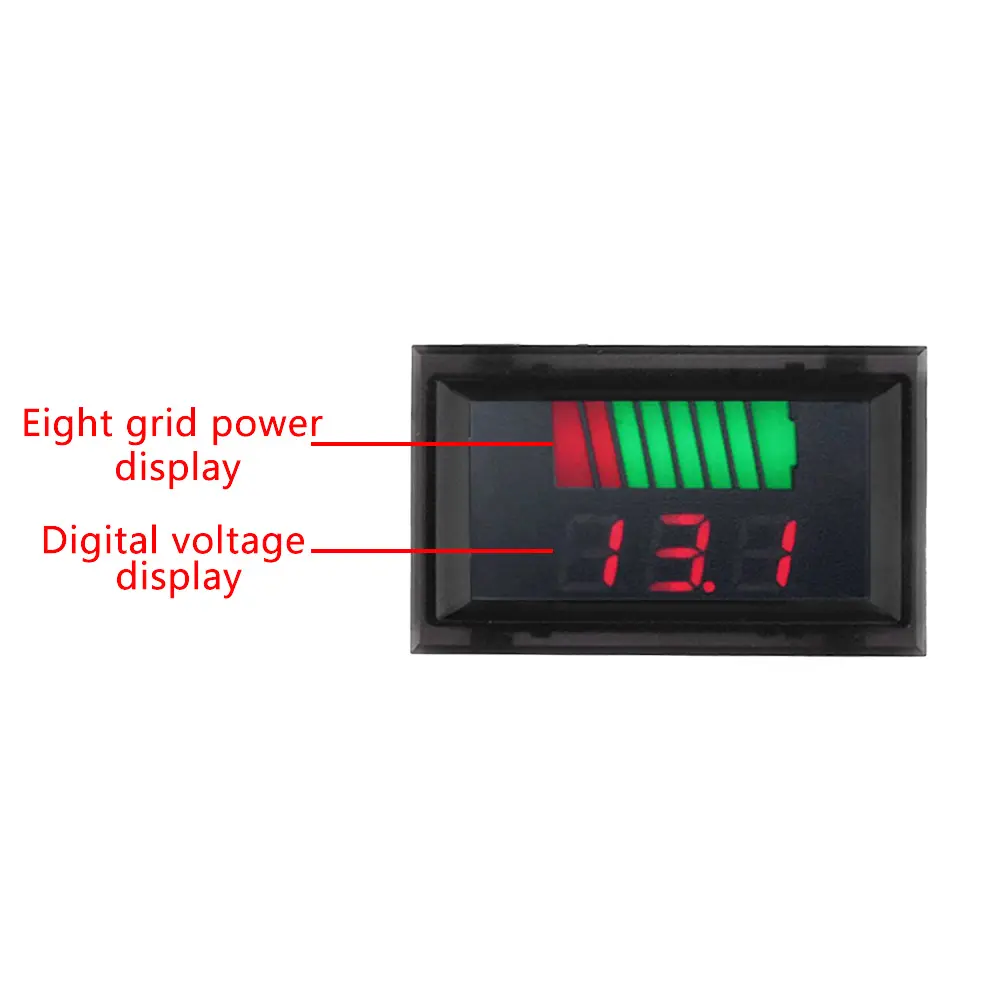 Picture of Battery Charge Level Indicator 12V 24V 36V 48V 60V 72V Lithium Battery Capacity Meter Tester With LED Voltmeter for Cars, Motorcycles, Electric Bicycles, Trucks, Easy-bike Auto Rickshaw 