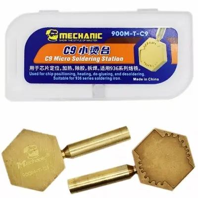 Picture of Mechanic 900M-T-C9 900M-T-C6 7 in 1 Micro Soldering Station TIP Heating Platform Rebon arts Component Chip Removing Replacing Tip using 936 SL-936D V900 Soldering Iron 