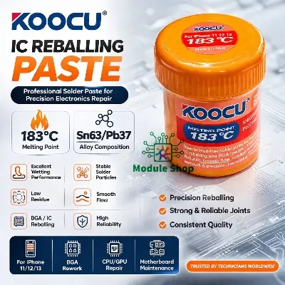 Picture of Koocu advanced BGA IC Paste SN63/PB67 183°C Solder Paste Tin Mix IC Rebbling Paste iPhone Xiaomi Vivo Realme Samsung Huawe Chip replace BGA Rebuking Soldier 