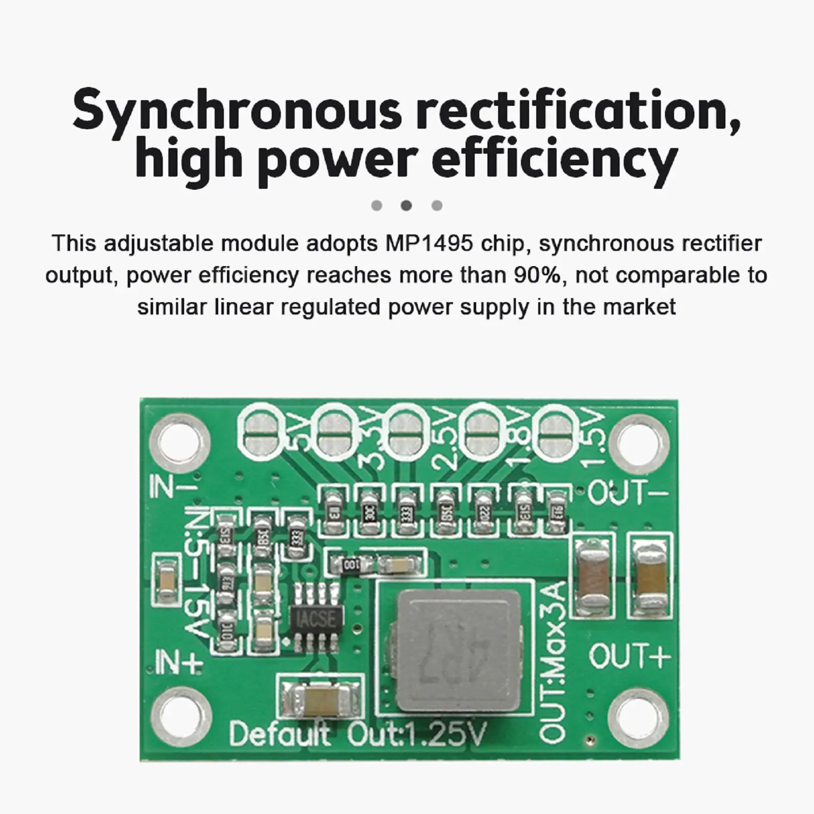 Picture of CA-1235 Fixed Voltage Step Down Buck Converter 1.5V 1.8V 2.5V 3.3V 5V Output 5-15V Input Step Down Power Supply Diy Kit Used MP1495 CA1235 