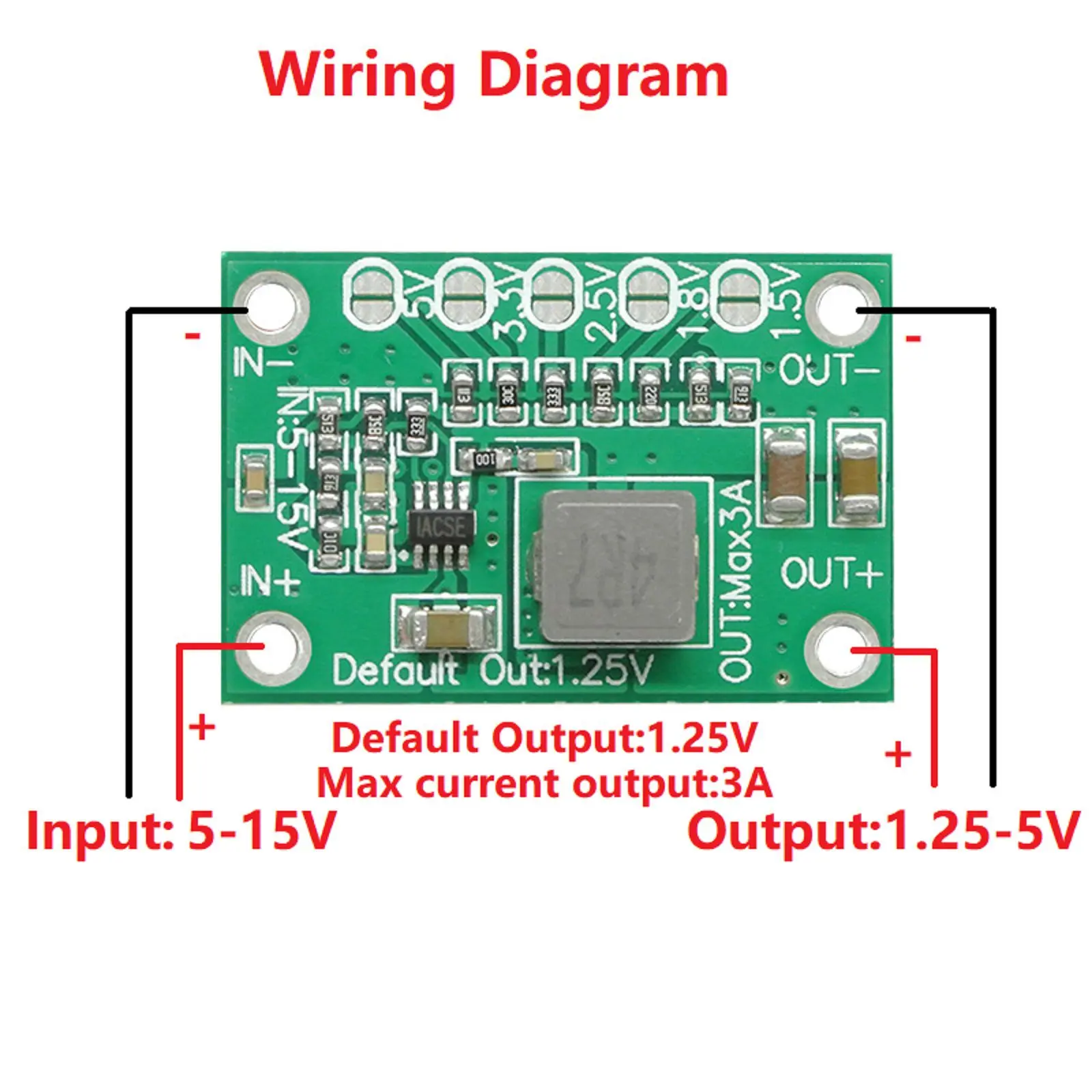 Picture of CA-1235 Fixed Voltage Step Down Buck Converter 1.5V 1.8V 2.5V 3.3V 5V Output 5-15V Input Step Down Power Supply Diy Kit Used MP1495 CA1235 