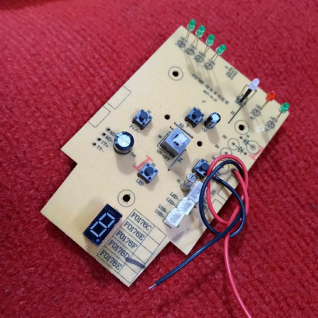 Picture of F0178D Rechargeable Fan Control Circuit Board Digital LED Display PWM Fan Speed Control LED Lamp ON OFF USB Function Replacement Parts for Sogo Sunca Defender Kennede AC / DC Rechargeable Fan 