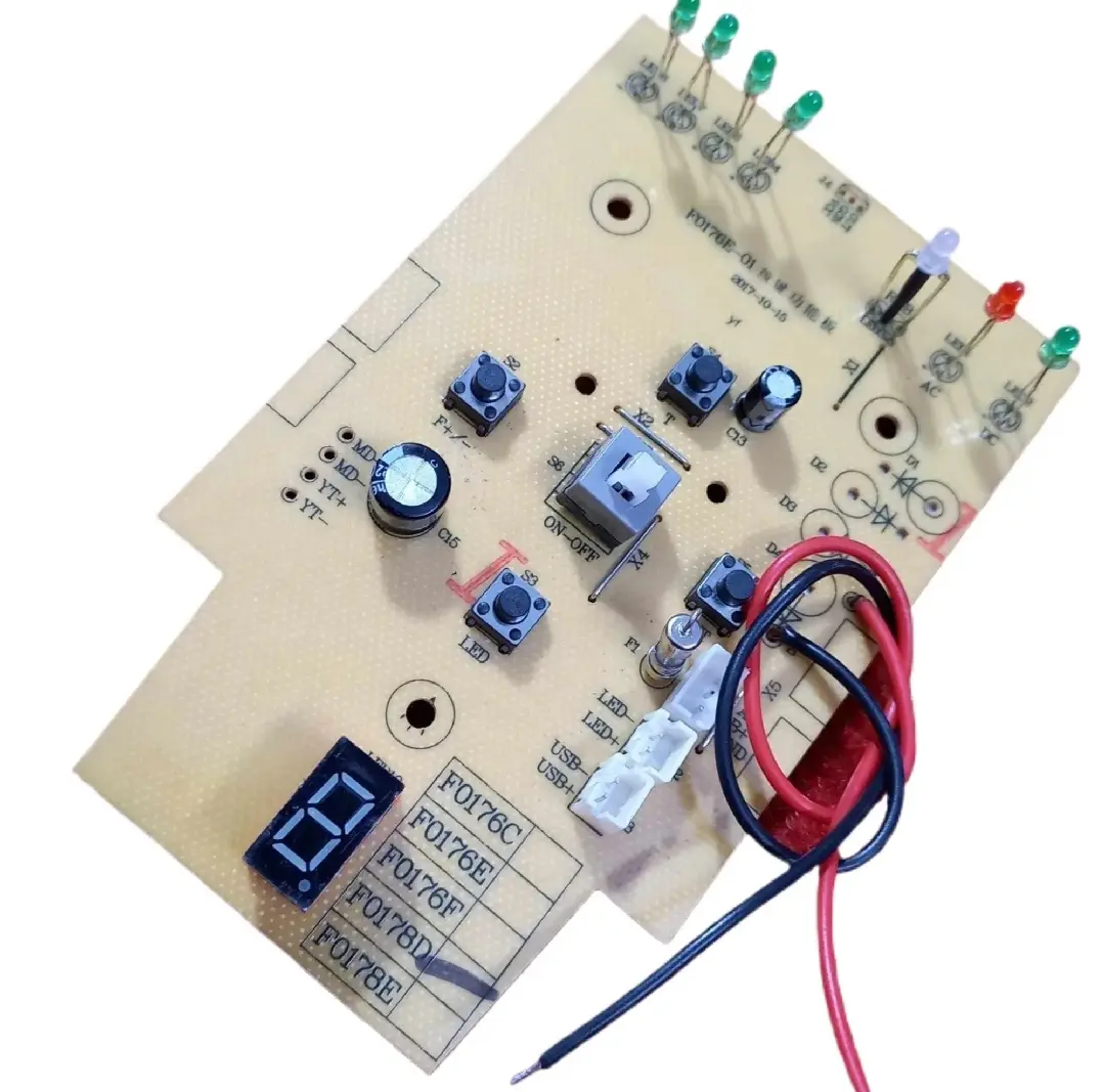Picture of F0178D Rechargeable Fan Control Circuit Board Digital LED Display PWM Fan Speed Control LED Lamp ON OFF USB Function Replacement Parts for Sogo Sunca Defender Kennede AC / DC Rechargeable Fan 