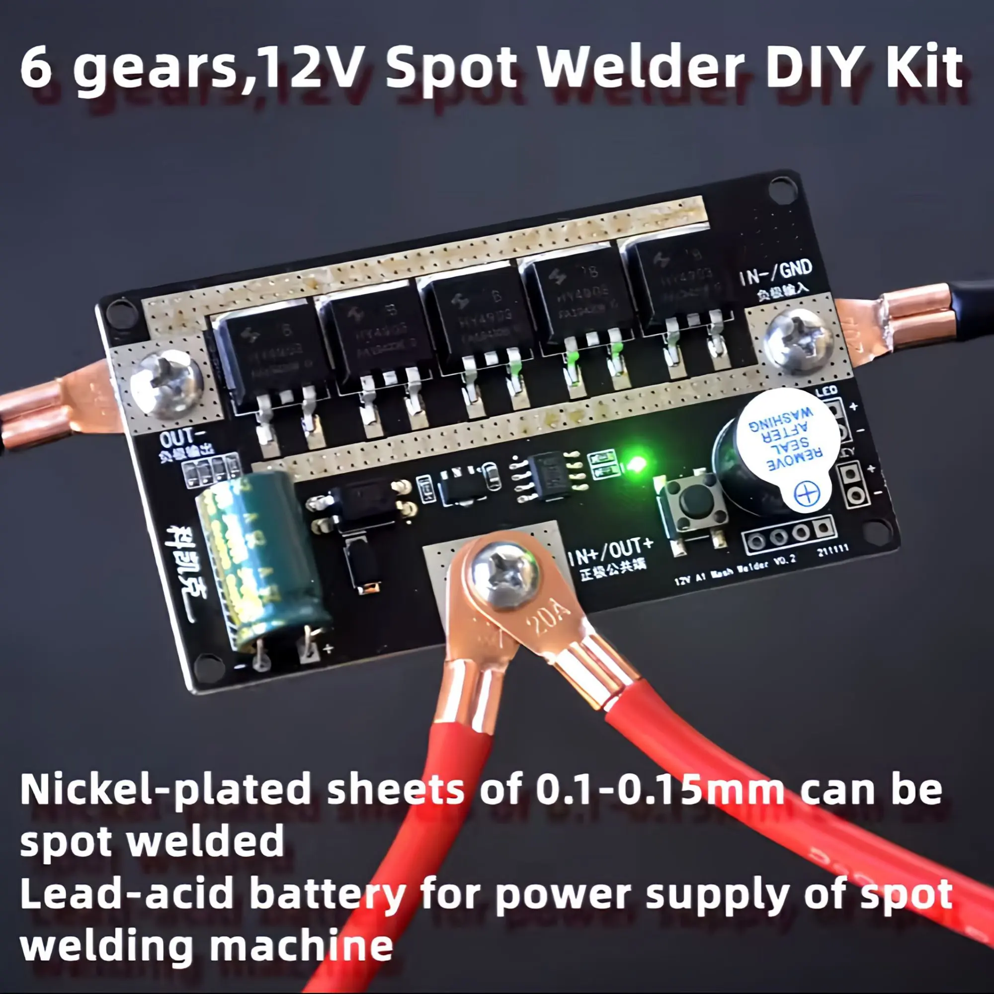 Picture of DIY Portable 12V Battery Energy Storage Spot Welding Machine PCB Circuit Board Mini Welder Set Pen for 3.7V Lithium Battery18650 26650 