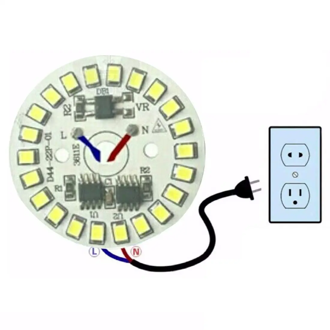 Picture of DIY  5W 15W 18W AC220V SMD LED Lamp Plate Round Shape No Need Driver Connect Direct AC 220V for Replacement Parts of LED Bulb 