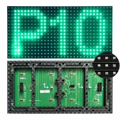 Picture of P10 Green Single Color SMD LED Signboard Panel 32*16 Pixel 320*160mm for Single color LED display Scrolling message led sign 16 x 32 P10 Green SMD