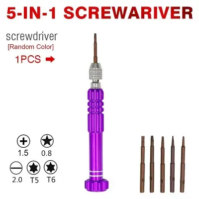 Picture of 5 In 1 Precision Torx Screwdriver For Iphone Samsung Huawei And All China Cellphones Watch Repair Mixed Set Tool Kit - Screw Driver Set 5 in 1 Multi Color