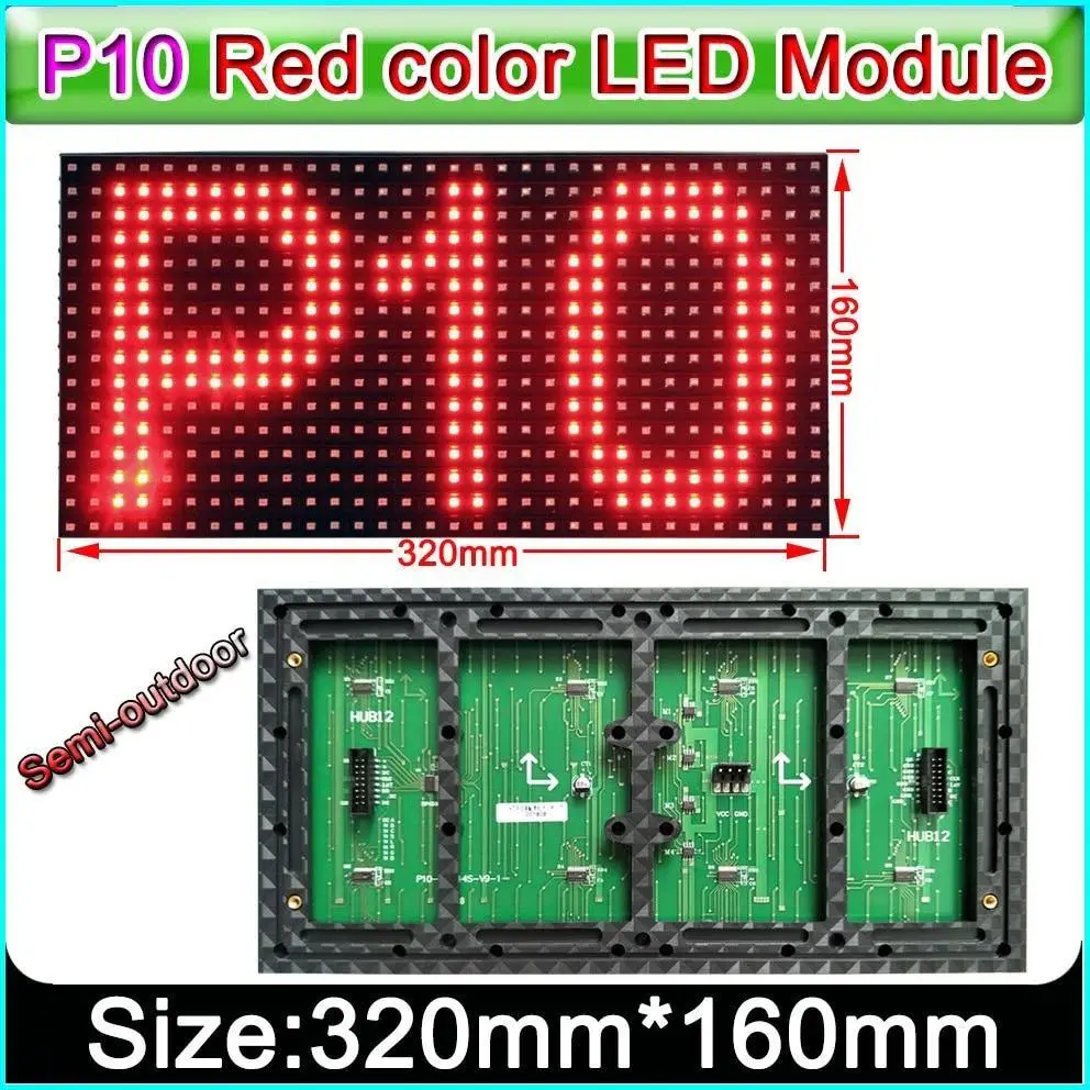 Picture of P10 Red LED Single Color SMD LED Signboard Panel 32*16 Pixel 320*160mm for Single color LED display Scrolling message led sign 16 x 32 P10 RED SMD