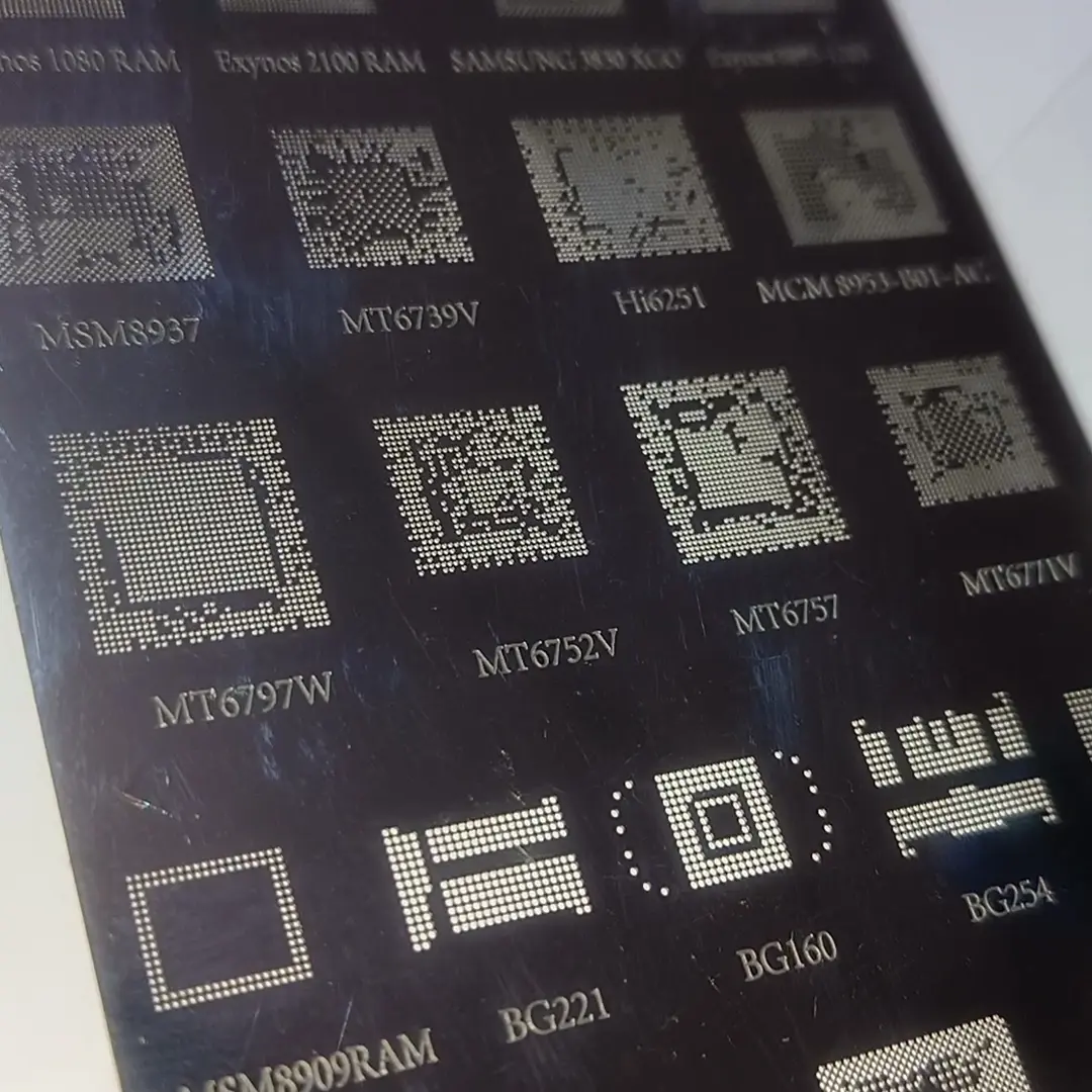 Picture of A104 Bga Stencil For Android Mtk Msm OV Samsung Huawei Xiaomi Ipad Cpu Ram Pm Power Ic Reball - Soldering Iron 