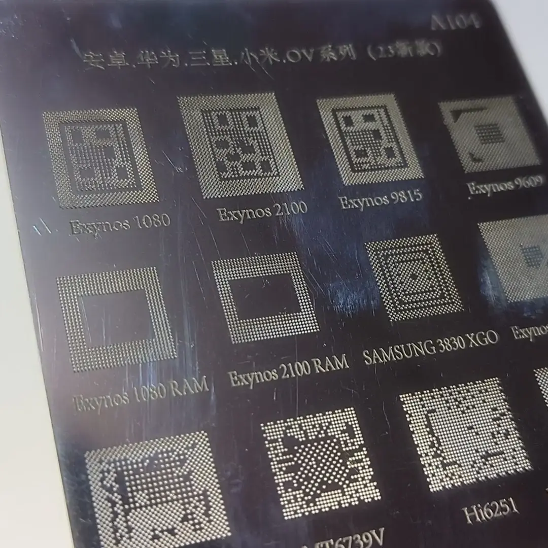 Picture of A104 Bga Stencil For Android Mtk Msm OV Samsung Huawei Xiaomi Ipad Cpu Ram Pm Power Ic Reball - Soldering Iron 