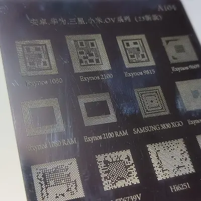 Picture of A104 Bga Stencil For Android Mtk Msm OV Samsung Huawei Xiaomi Ipad Cpu Ram Pm Power Ic Reball - Soldering Iron 