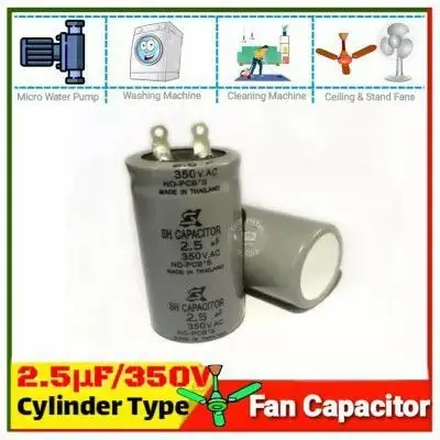 Picture of 2.5uF 3.5uF 350V AC Start Run Axial Metallized Polypropylene Film Capacitor  for micro water pump cleaning machine 