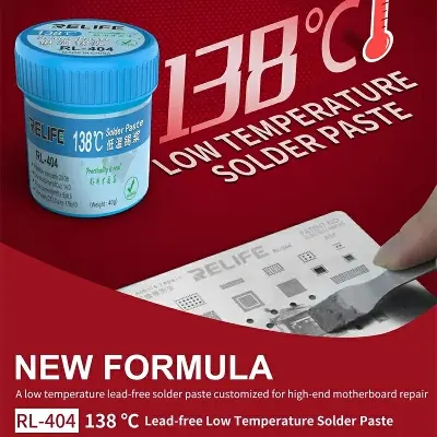 Picture of RELIFE RL-404 Lead-free Low Temperature Solder Flux Paste Soldering Tin Cream Welding Fluxes For PCB BGA/SMD Welding Fluxes 
