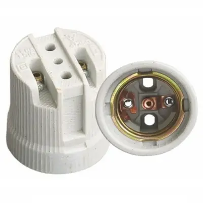 Picture of Lamp Base E27 Vintage Ceramic Edison Lamp Fittings Socket Lamp Base Holder Accessory Fixing Bracket Large Screw Cap 
