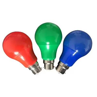 Picture of Colourful LED Bulb 12W AC 220V RED Green Blue Yellow Color Signal Light Tower Light for Control Panel Varendra Room Stair Garden 