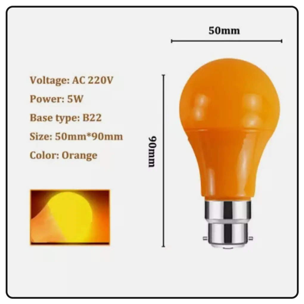 Picture of Colourful LED Bulb 12W AC 220V RED Green Blue Yellow Color Signal Light Tower Light for Control Panel Varendra Room Stair Garden 