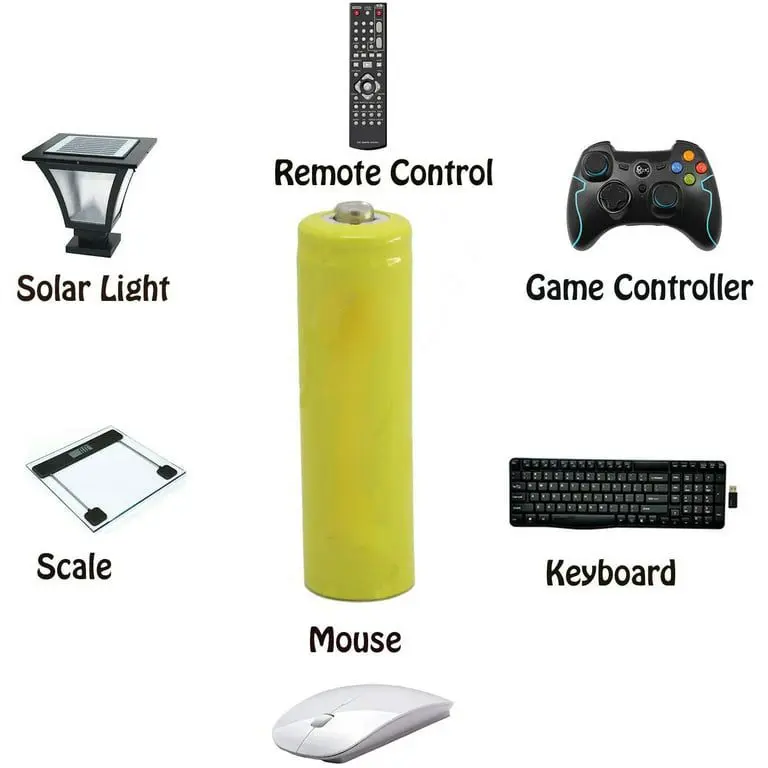 Picture of NiCd AA 1.2V Rechargeable Batteries 2 pcs for Solar Garden Lights, Pathway Lights Landscape Lighting 